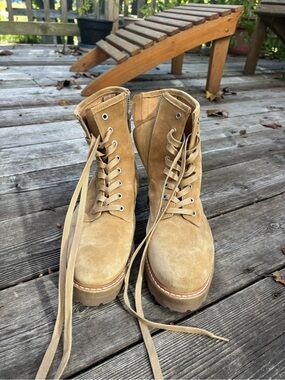 Thursday Boot Company - Women’s Suede Lace-Up Boots - Light Brown